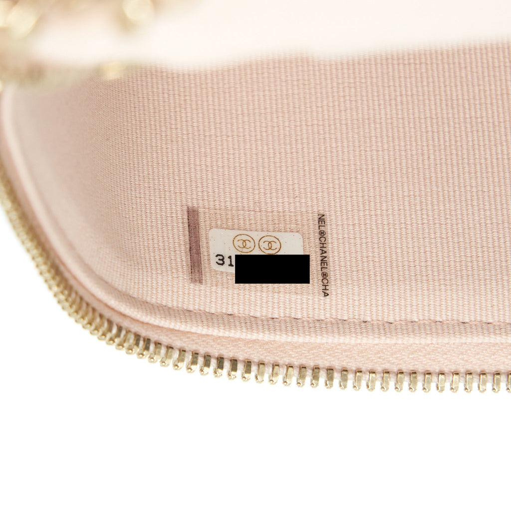 CHANEL LONG VANITY WITH CHAIN CAVIAR BEIGE LGHW