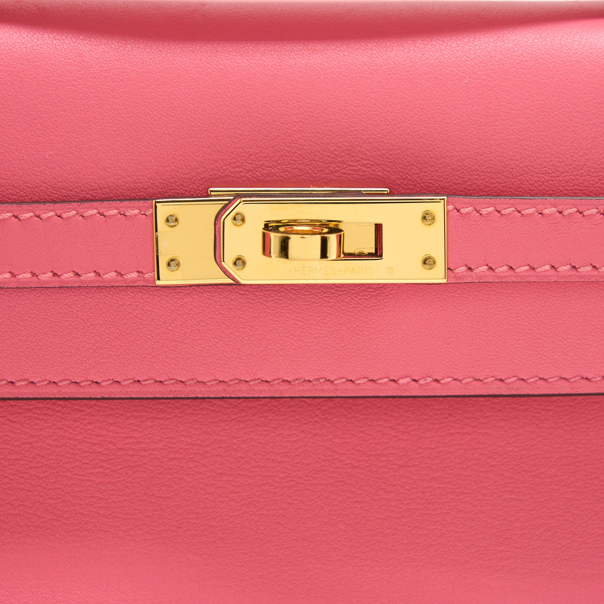 HERMES KELLY POCHETTE SWIFT 8W ROSE AZALEE GHW