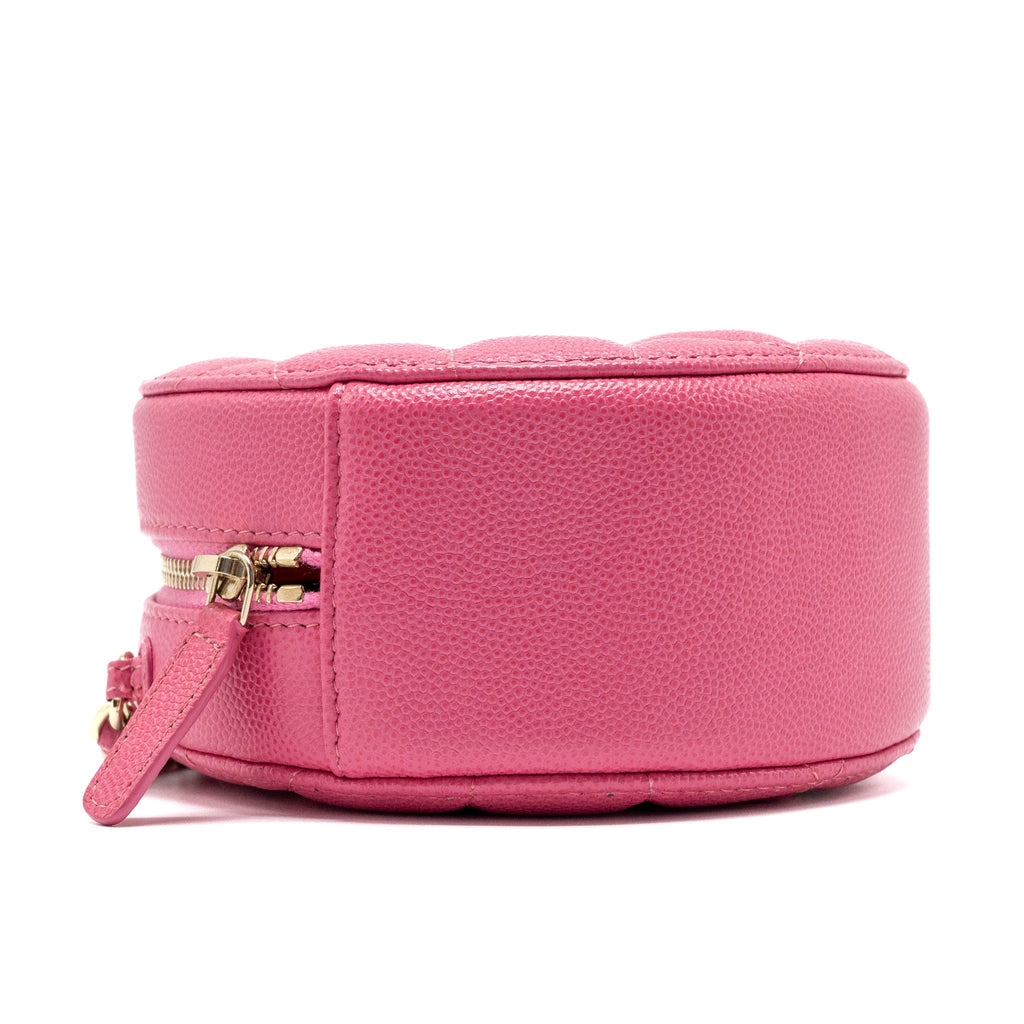 CHANEL ROUND VANITY WITH CHAIN CAVIAR PINK LGHW