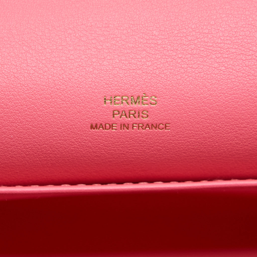 HERMES KELLY POCHETTE SWIFT 8W ROSE AZALEE GHW