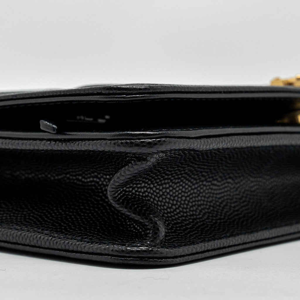 CHANEL BOY WALLET ON CHAIN CAVIAR BLACK GHW (MICROCHIP)