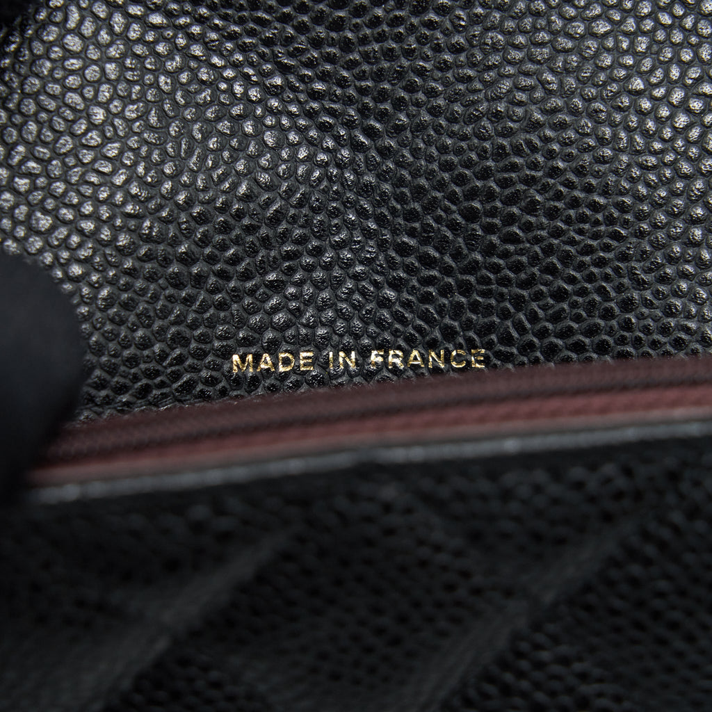 CHANEL CLASSIC LONG FLAP WALLET CAVIAR BLACK GHW