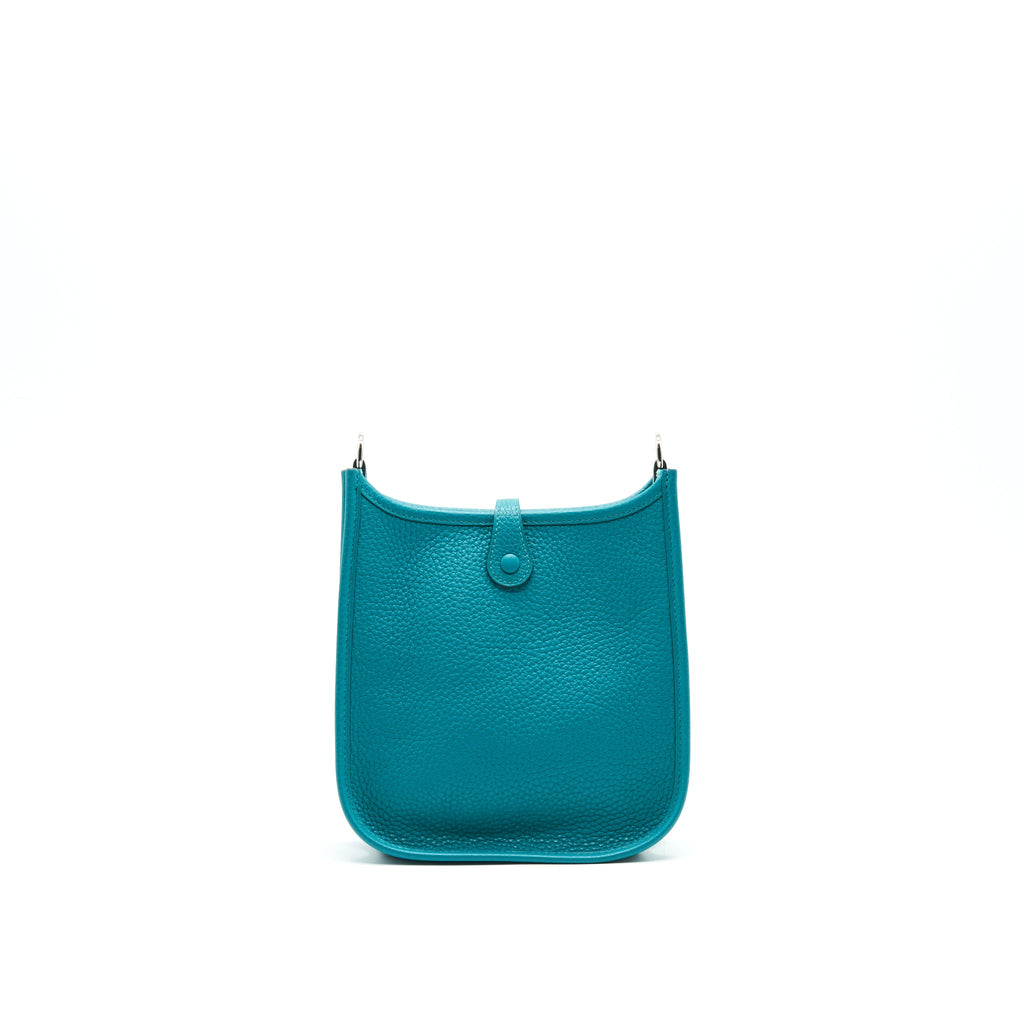 HERMES MINI EVELYNE BLEU PAON TAURILLON SHW