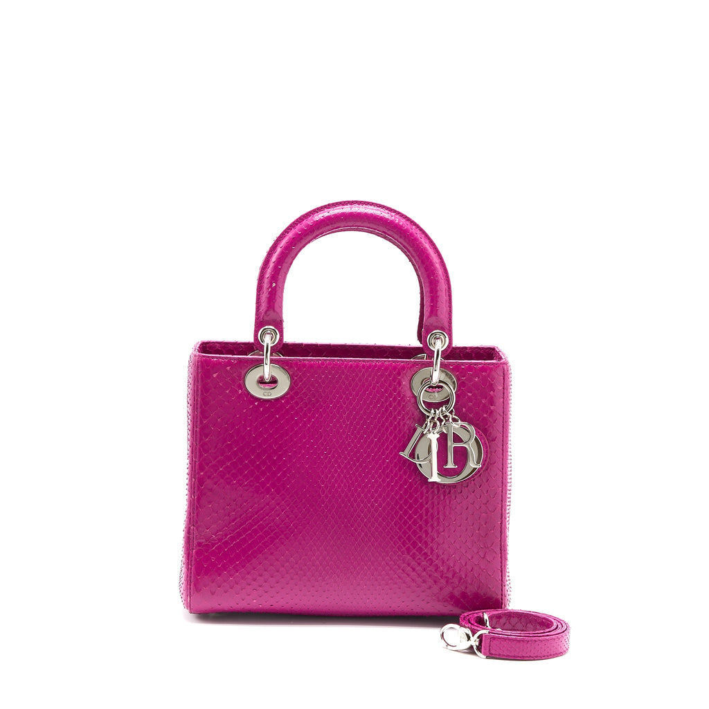DIOR MEDIUM LADY DIOR PYTHON PINK SHW