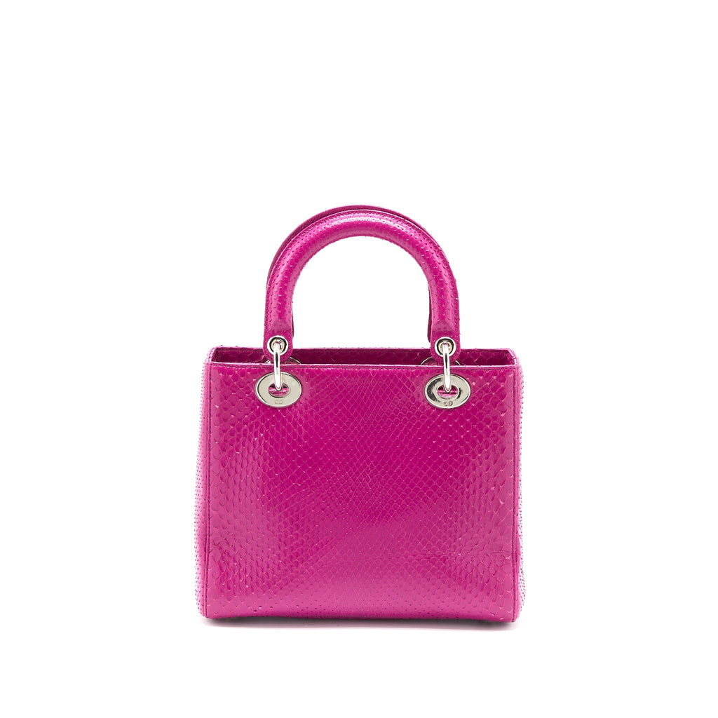 DIOR MEDIUM LADY DIOR PYTHON PINK SHW