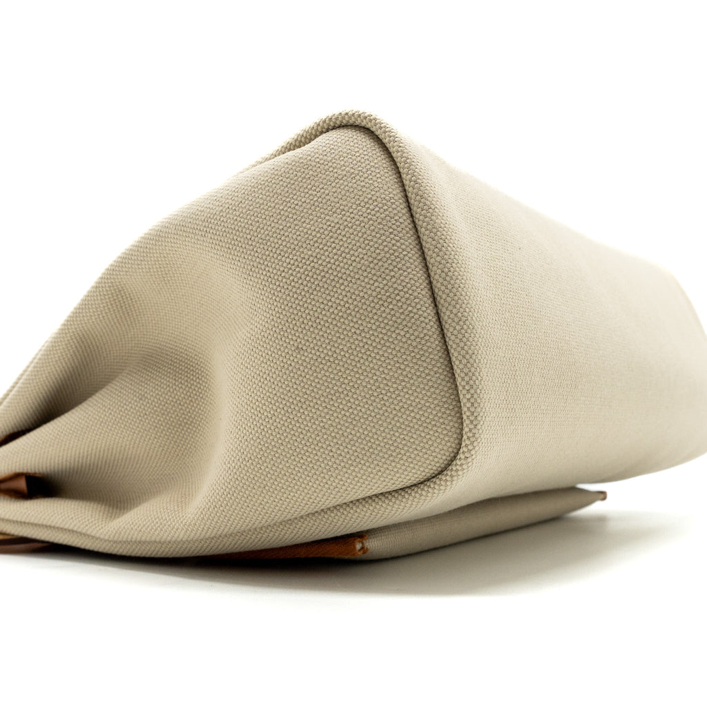 HERMES HERBAG ZIP 31 BAG CANVAS / HUNTER BETON / NATURAL GHW