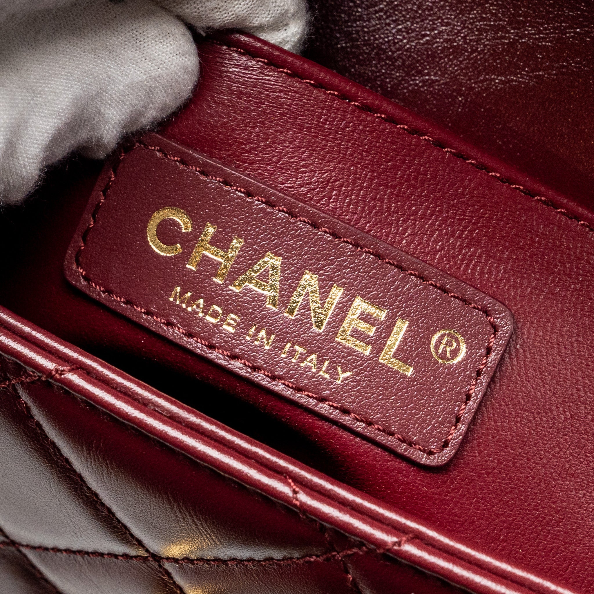 CHANEL GOLD CRUSH MINI FLAP BAG CALFSKIN RED GHW (MICROCHIP)