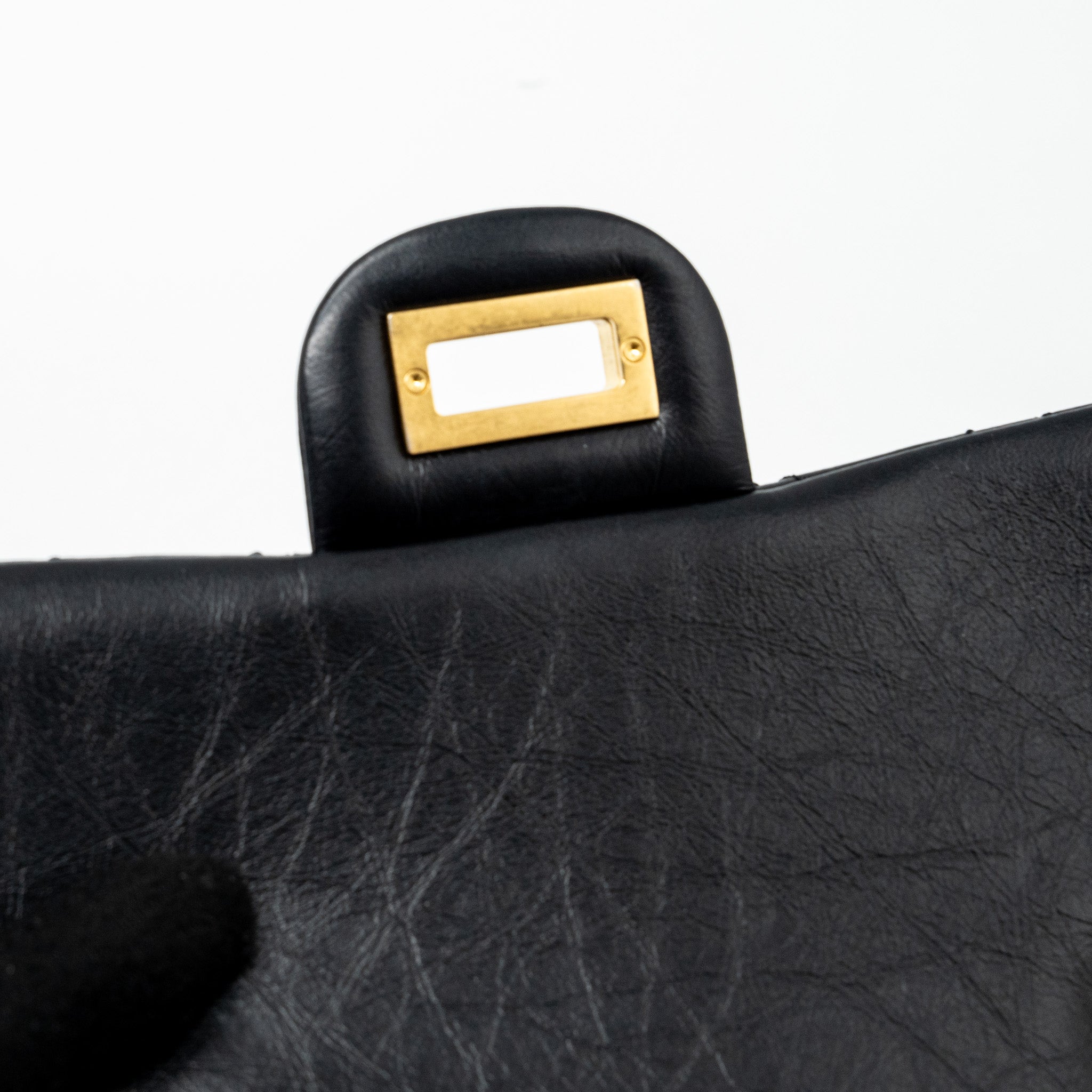 CHANEL MINI 2.55 REISSUE FLAP BAG AGED CALFSKIN BLACK GHW(MICROCHIP)