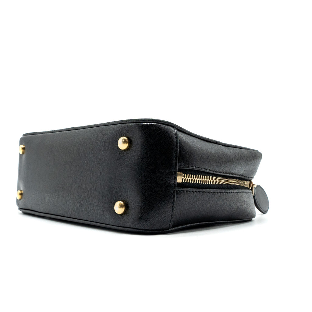 CHANEL ZIPPER CAMERA CHAIN BAG LAMBSKIN BLACK GHW