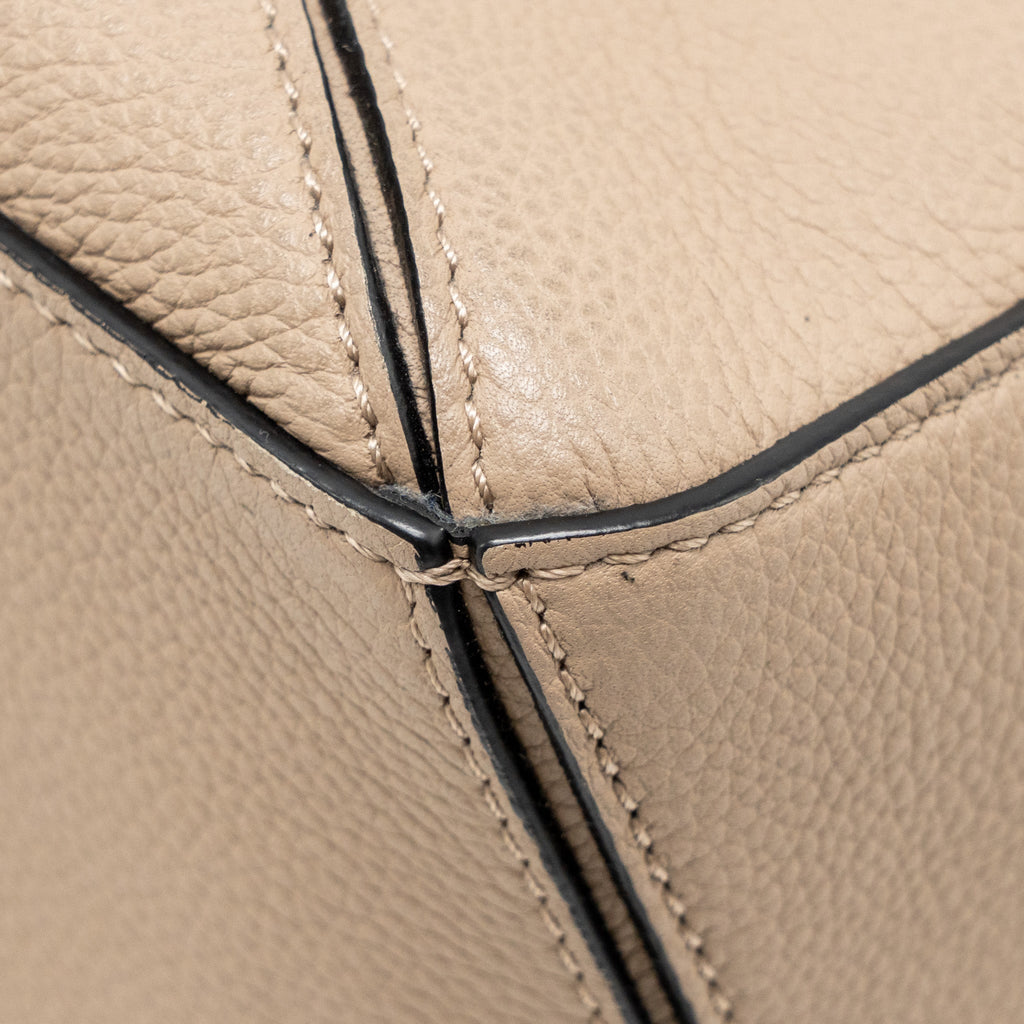 LOEWE SMALL PUZZLE BAG SOFT GRAINED CALFSKIN SAND GHW