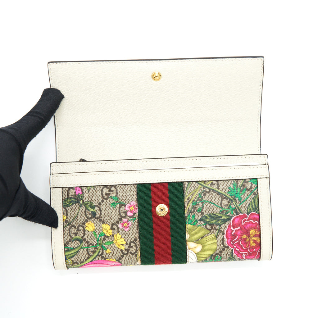 GUCCI FLOWER LONG WALLET MULTICOLOUR GHW