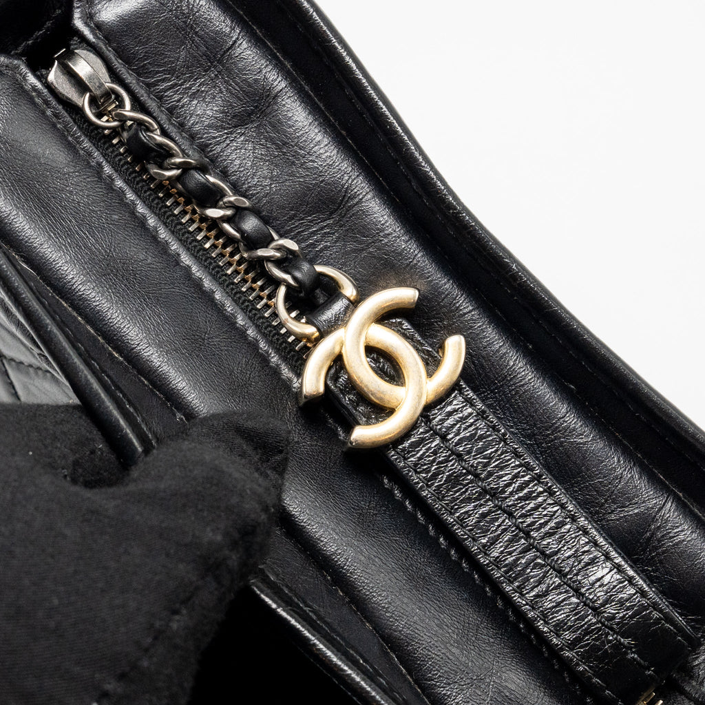 CHANEL SMALL GABRIELLE HOBO BAG CALFSKIN BLACK MULTICOLOR HARDWARE