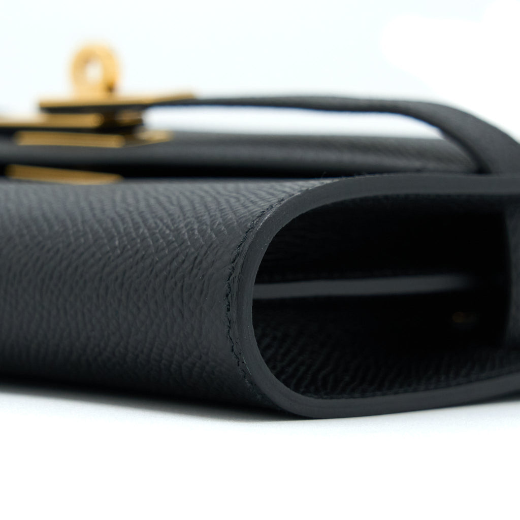 HERMES KELLY TO GO EPSOM BLACK GHW