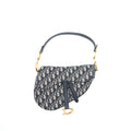 DIOR MEDIUM SADDLE BAG BLUE OBLIQUE JACQUARD