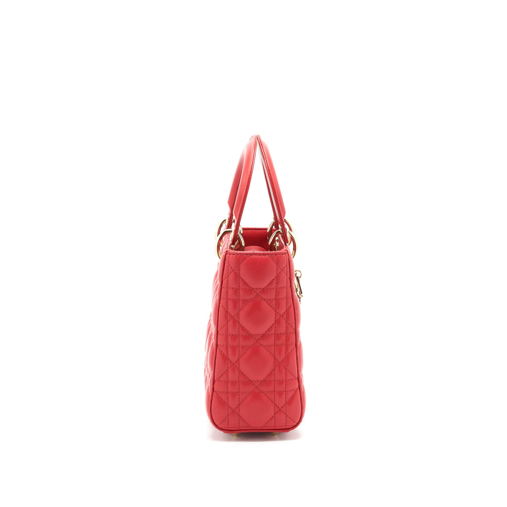 DIOR SMALL LADY DIOR BAG IN RED GHW