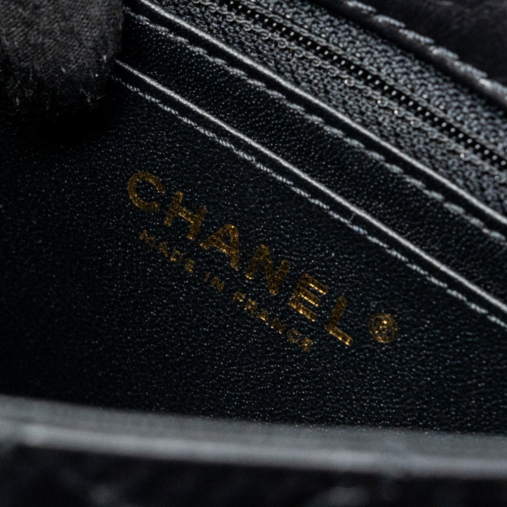 CHANEL MINI 2.55 REISSUE FLAP BAG AGED CALFSKIN BLACK GHW(MICROCHIP)