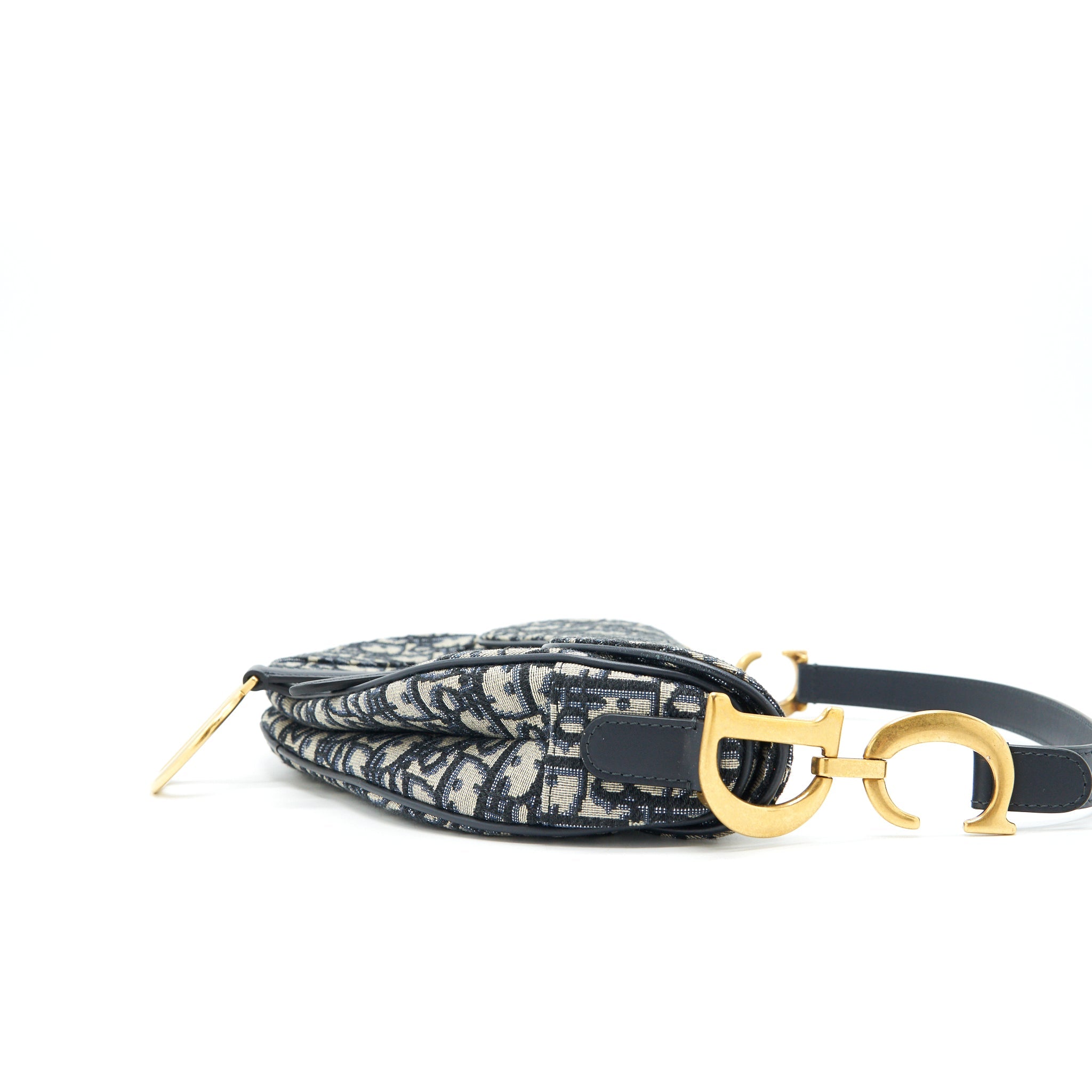 DIOR MEDIUM SADDLE BAG BLUE OBLIQUE JACQUARD