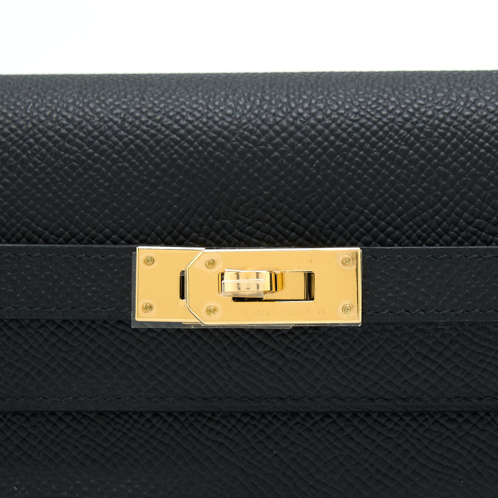 HERMES KELLY TO GO EPSOM BLACK GHW