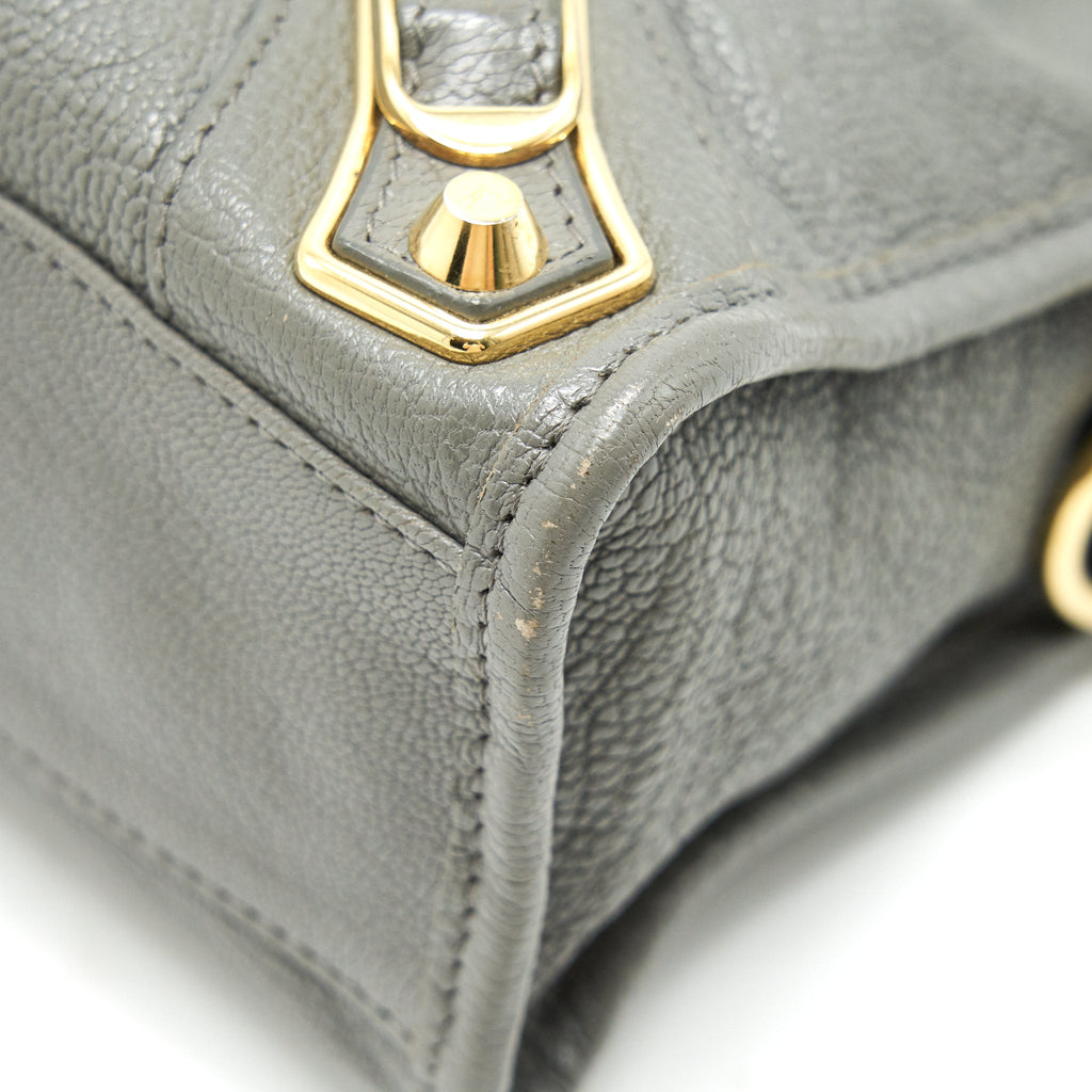 BALENCIAGA MINI CITY BAG GREY WITH GHW