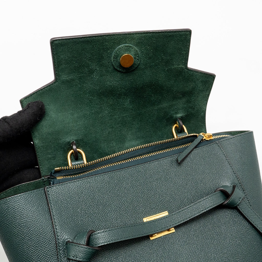 CELINE MICRO BELT BAG CALFSKIN GREEN GHW