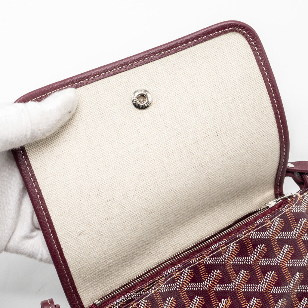 GOYARD PLUMET WALLET CLUTCH GOYARDINE CANVAS/LEATHER BURGUNDY SHW