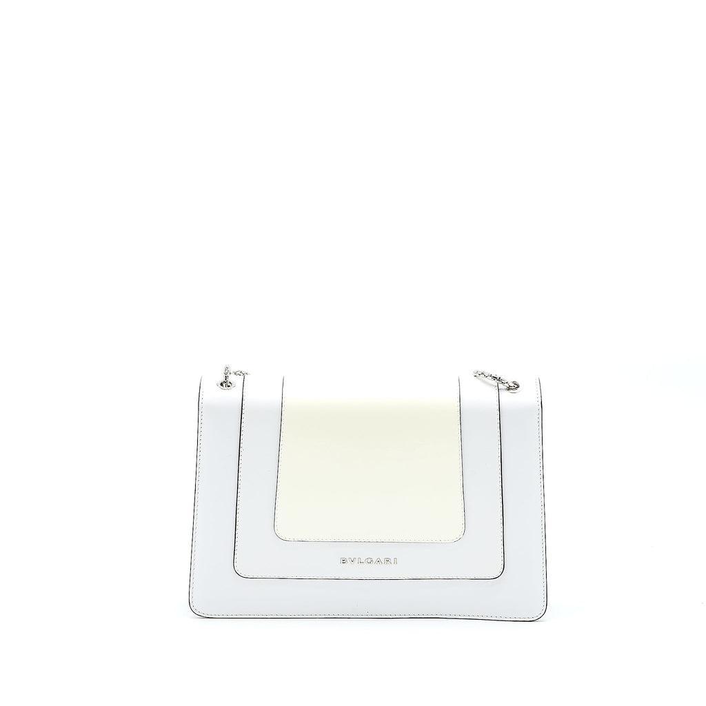 BVLGARI SERPENTI FOREVER SHOULDER BAG PATENT WHITE SHW