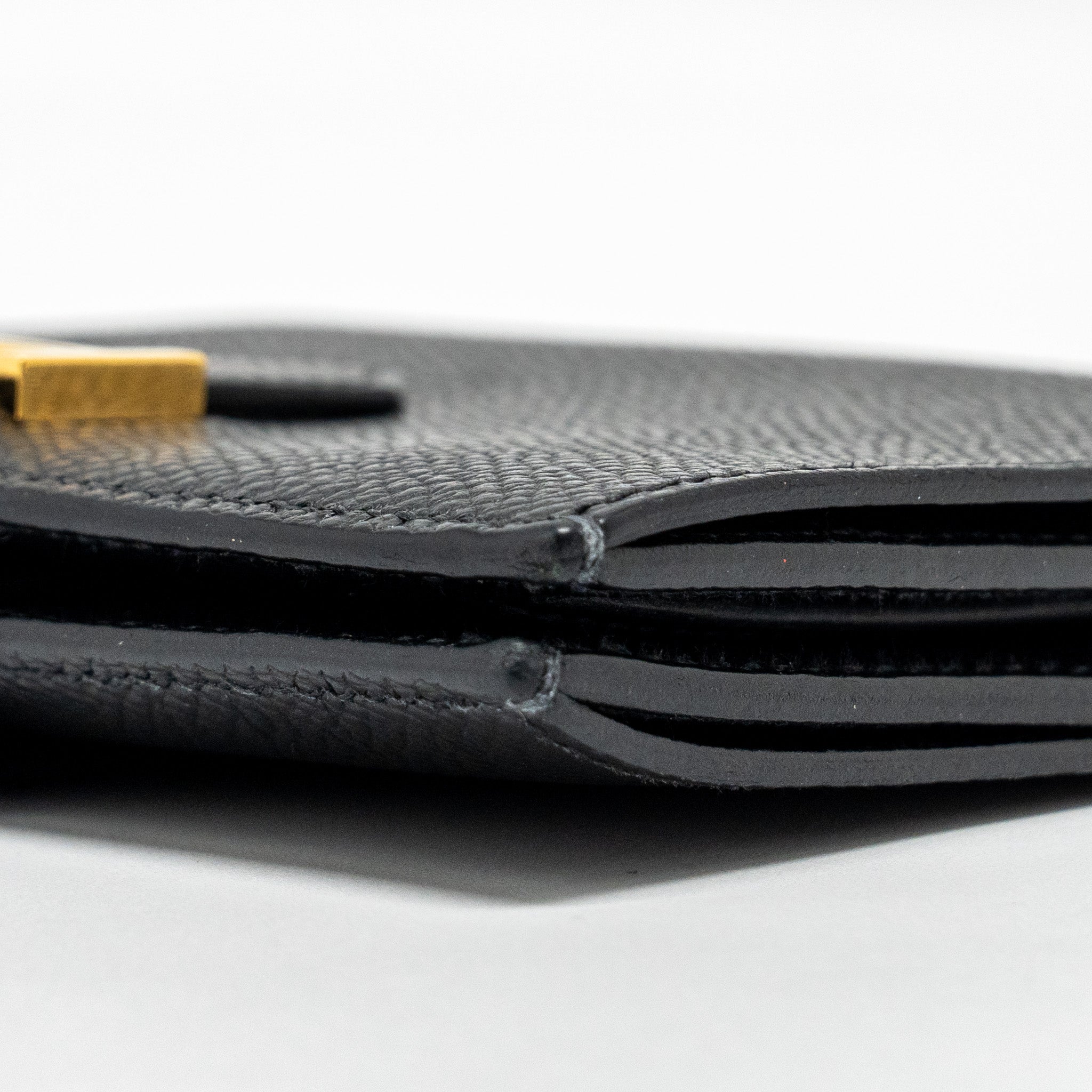 HERMES BEARN COMPACT WALLET EPSOM BLACK GHW
