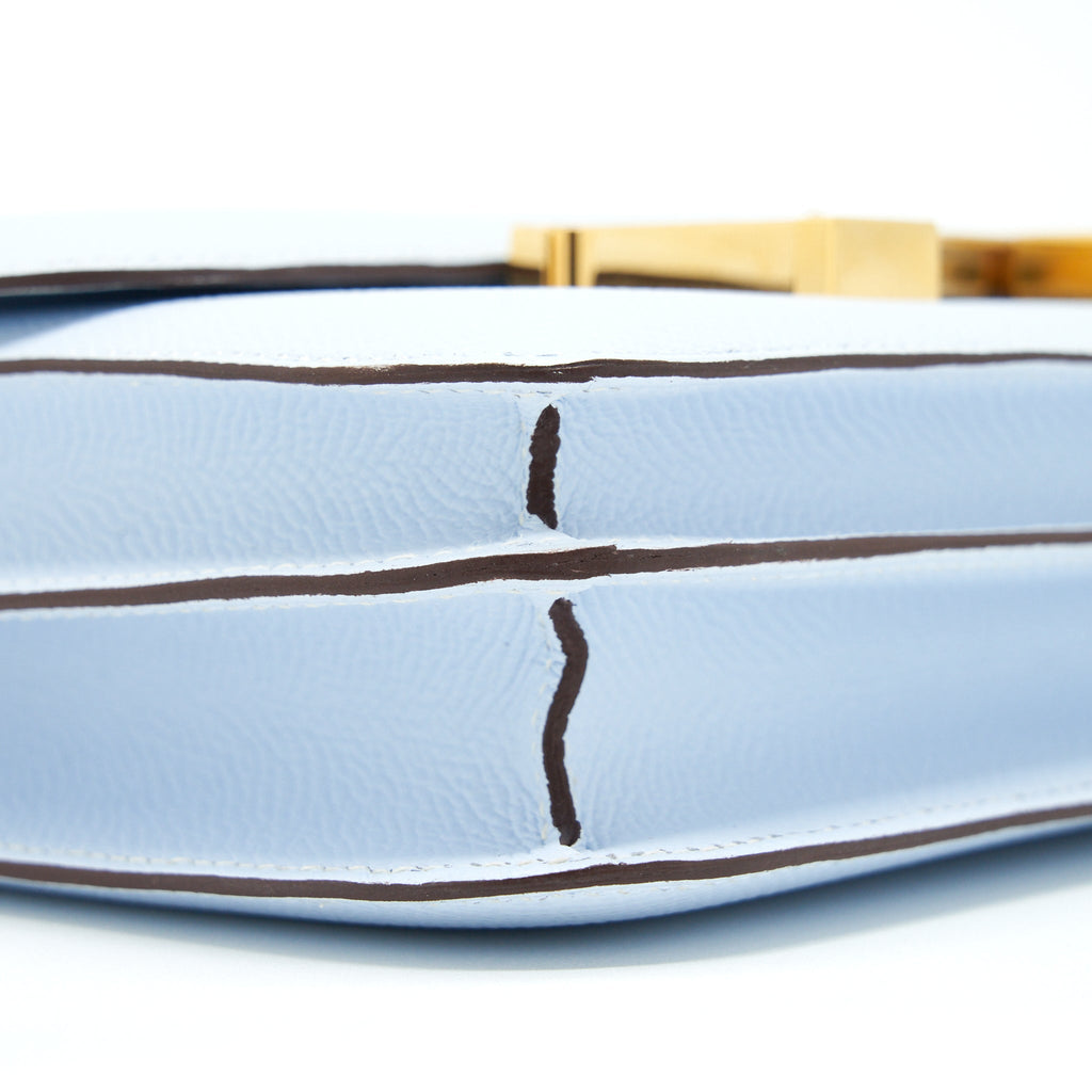 HERMES MINI CONSTANCE EPSOM BLUE BRUME GHW