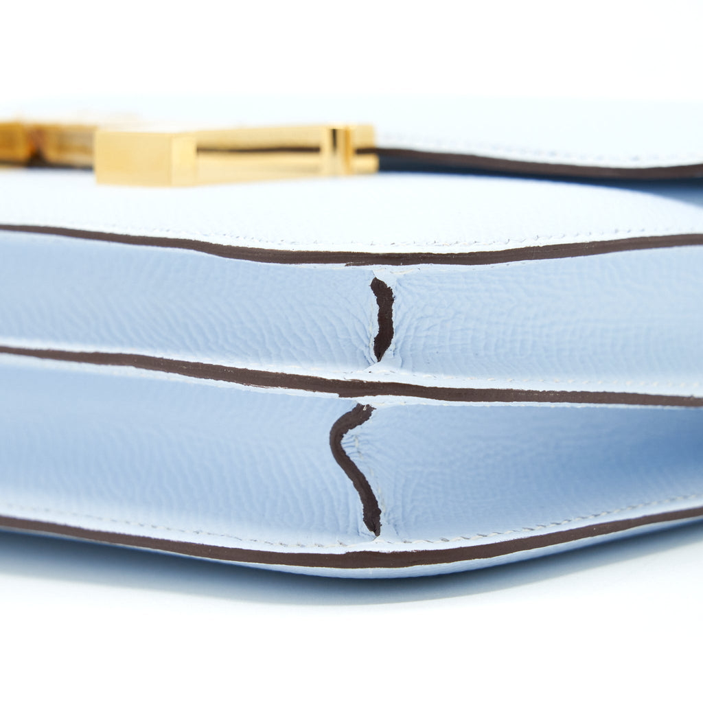 HERMES MINI CONSTANCE EPSOM BLUE BRUME GHW