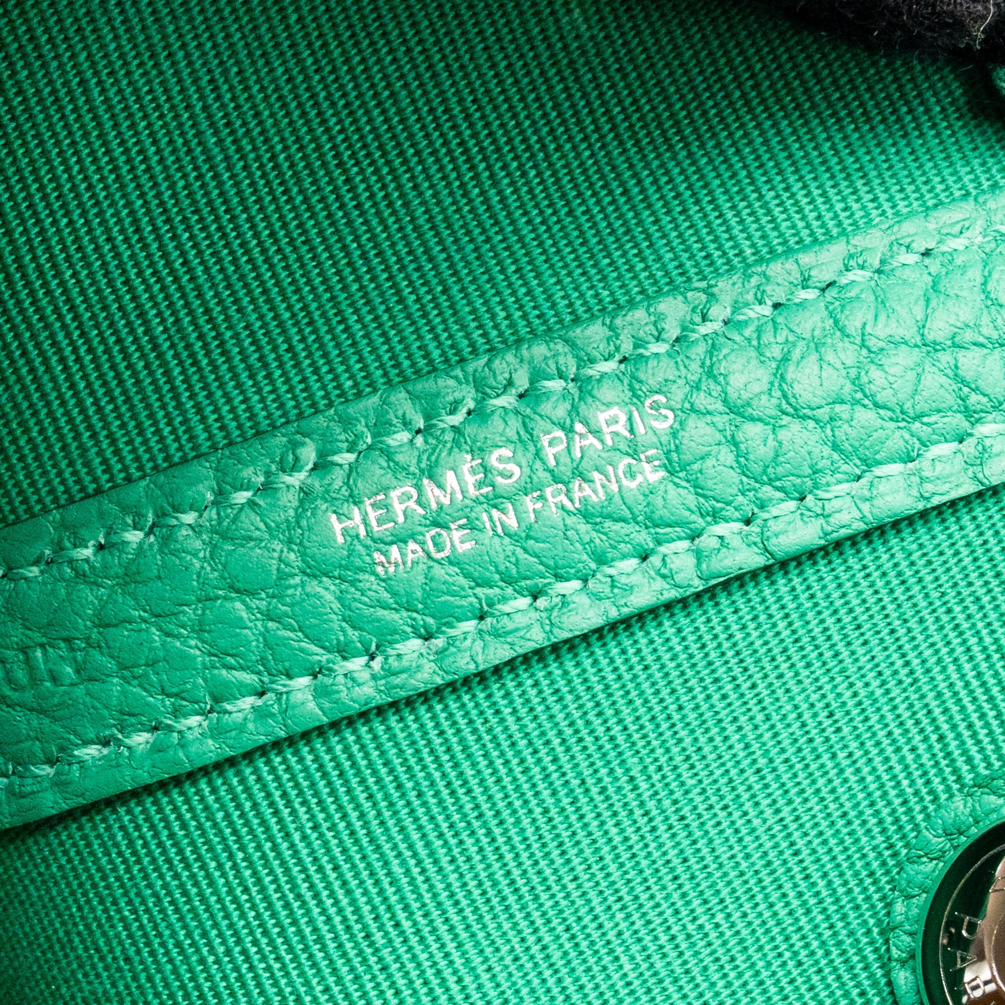 HERMES GARDEN PARTY 30 CANVAS/NEGONDA VERT VERONE-MENTHE/MENTHE SHW