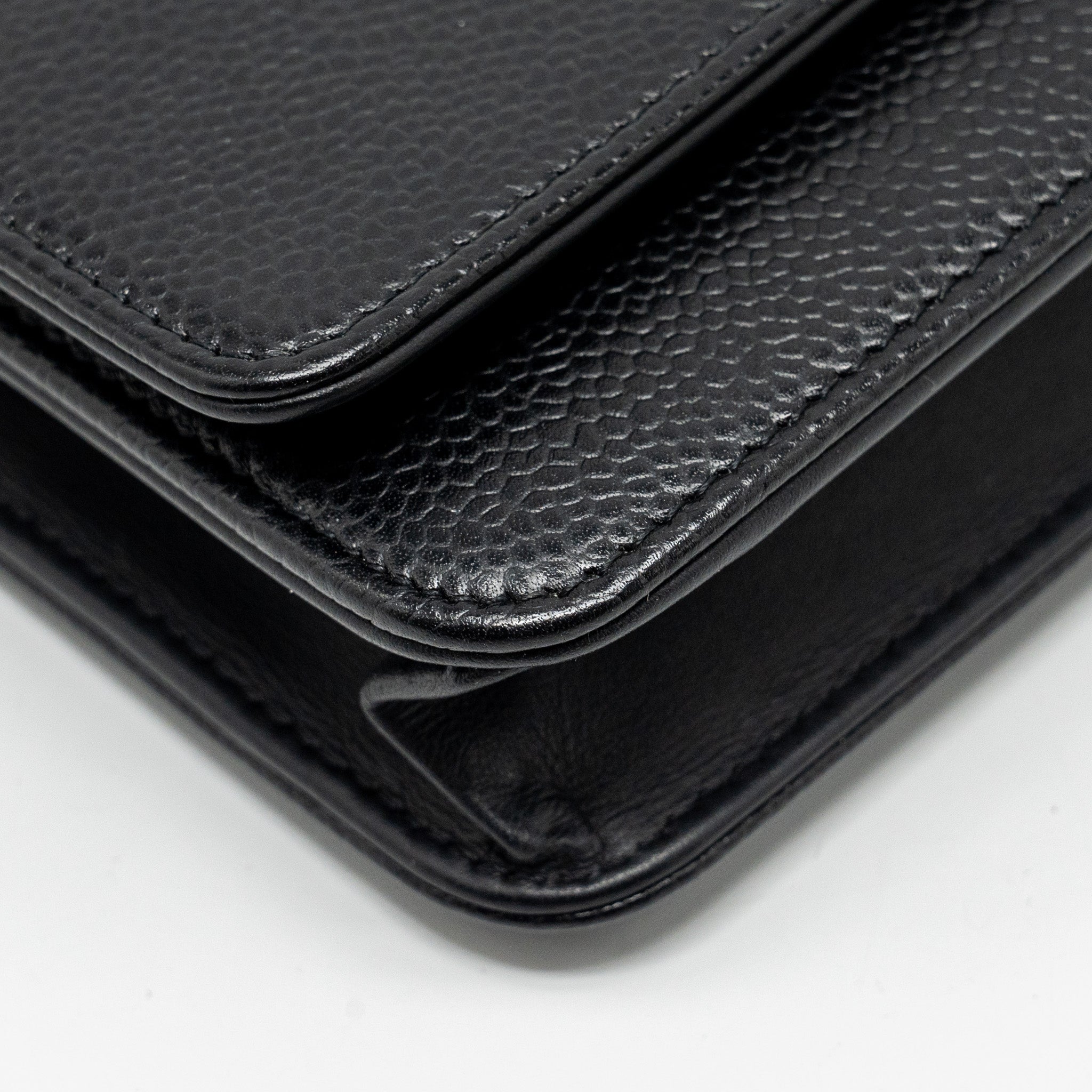 CHANEL TIMELESS WALLET ON CHAIN CAVIAR BLACK SHW