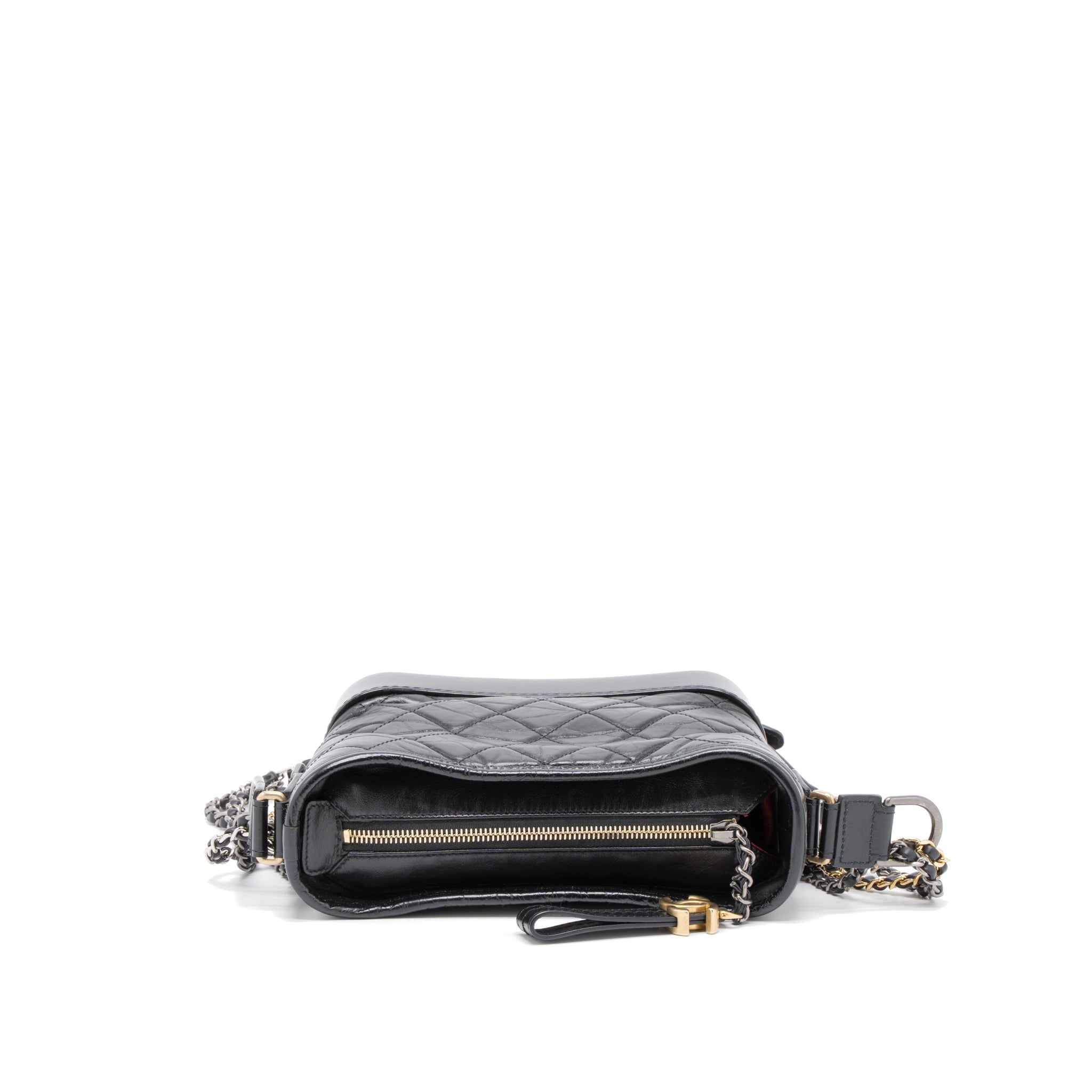 CHANEL SMALL GABRIELLE HOBO BAG AGED CALFSKIN BLACK MULTICOLOUR HARDWARE