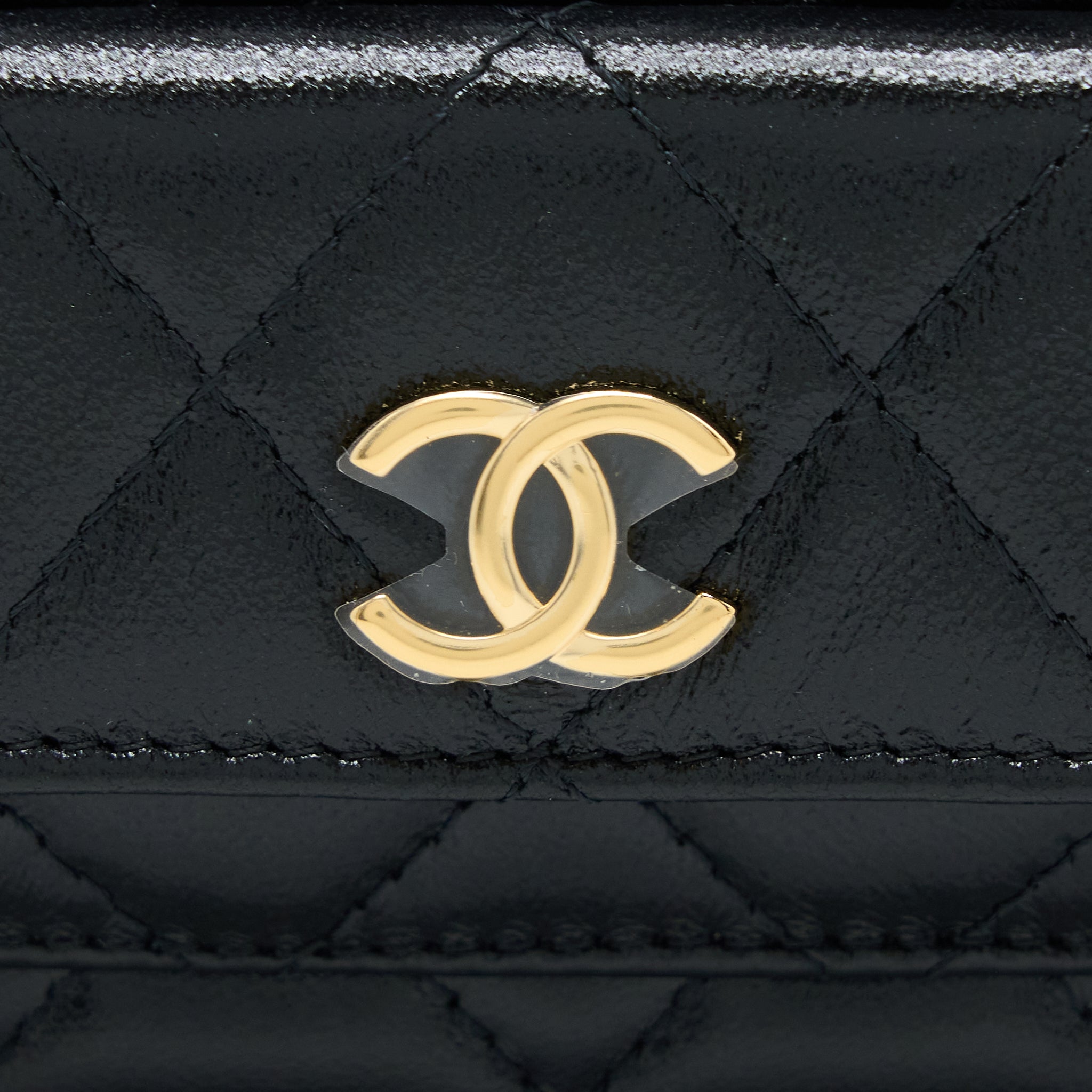 CHANEL 22K TOP HANDLE POCKET LONG VANITY WITH CHAIN BLACK GHW