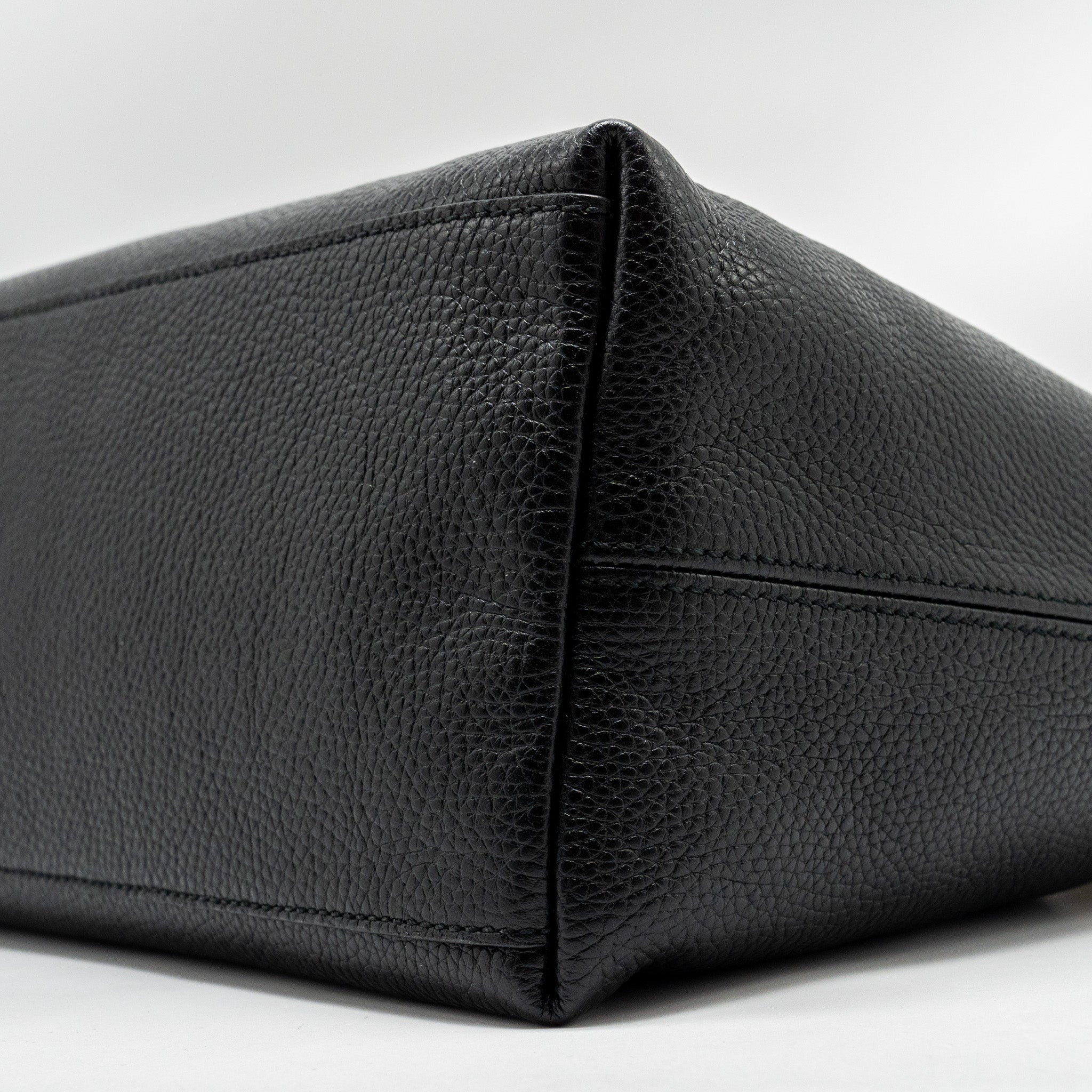 GUCCI INTERLOCKING G SOHO TOTE BAG CALFSKIN BLACK GHW