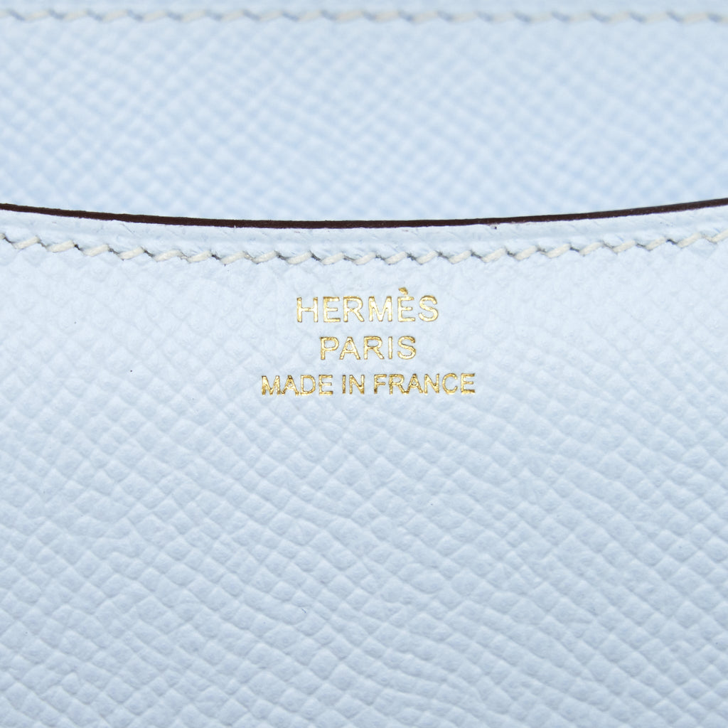 HERMES MINI CONSTANCE EPSOM BLUE BRUME GHW