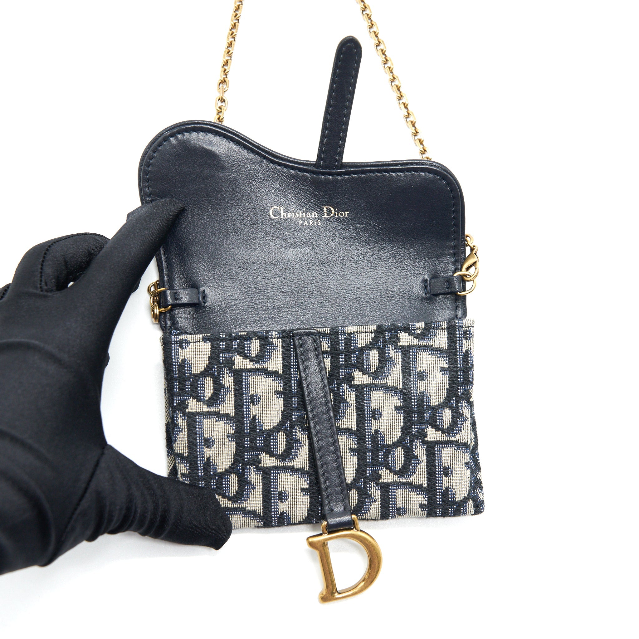 DIOR MINI SADDLE POUCH WITH CHAIN