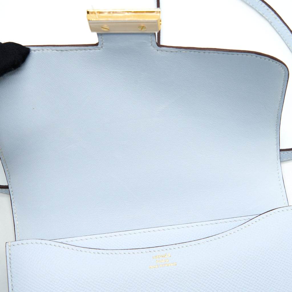 HERMES MINI CONSTANCE EPSOM BLUE BRUME GHW