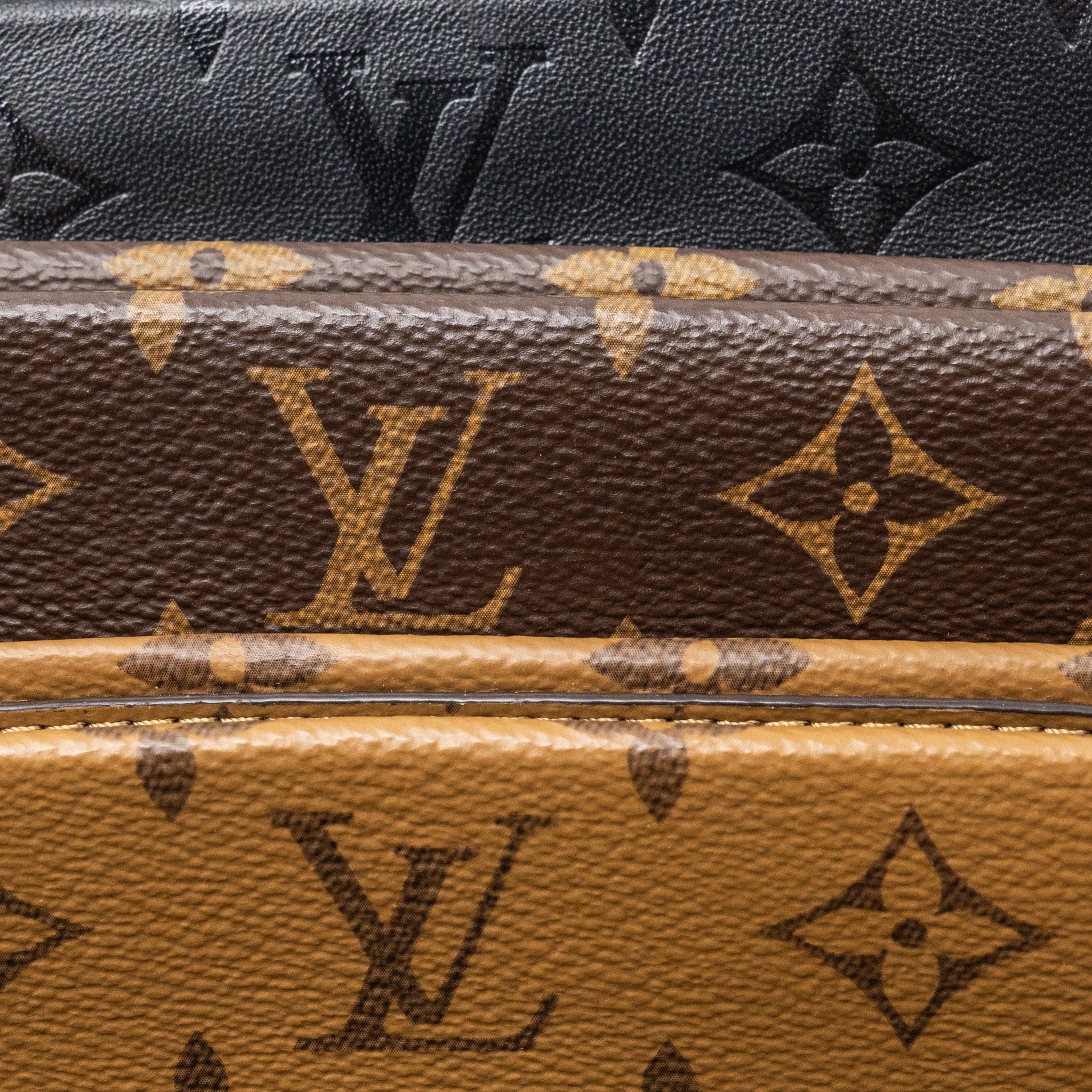 LOUIS VUITTON LV3 POCHETTE SHOULDER BAG REVERSE MONOGRAM CANVAS LAMBSKIN GHW