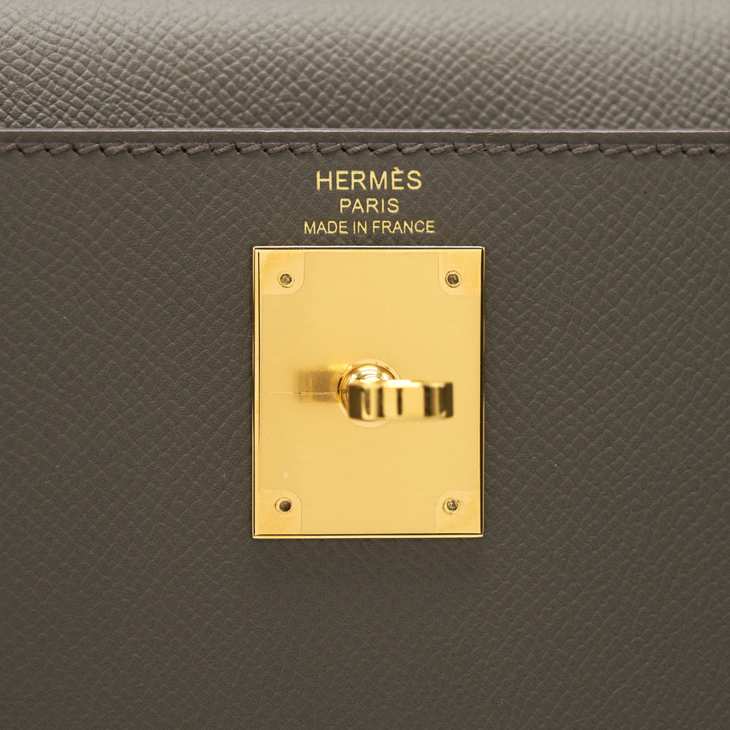 HERMES KELLY 28 EPSOM LEATHER 8F ETAIN GHW