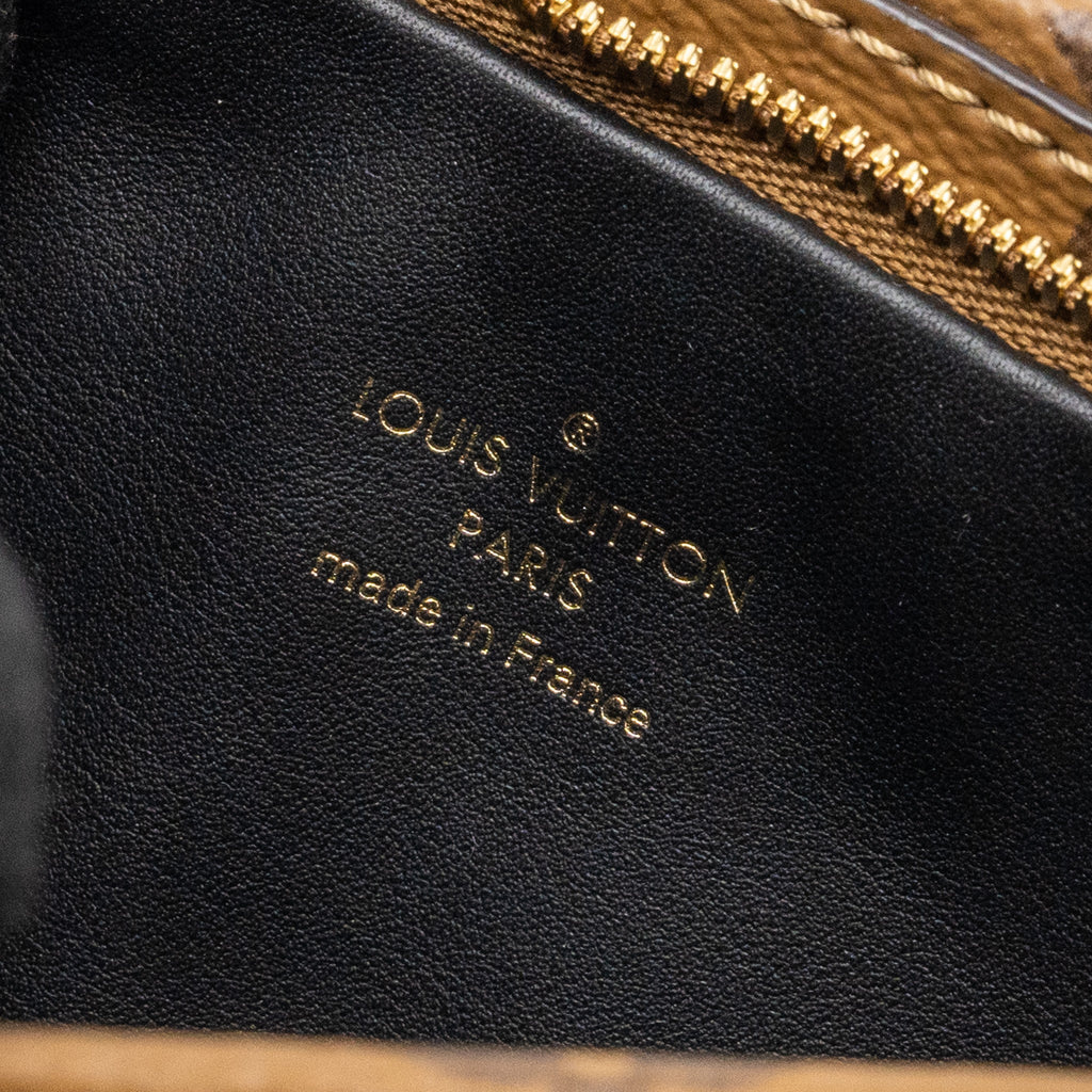 LOUIS VUITTON LV3 POCHETTE SHOULDER BAG REVERSE MONOGRAM CANVAS LAMBSKIN GHW