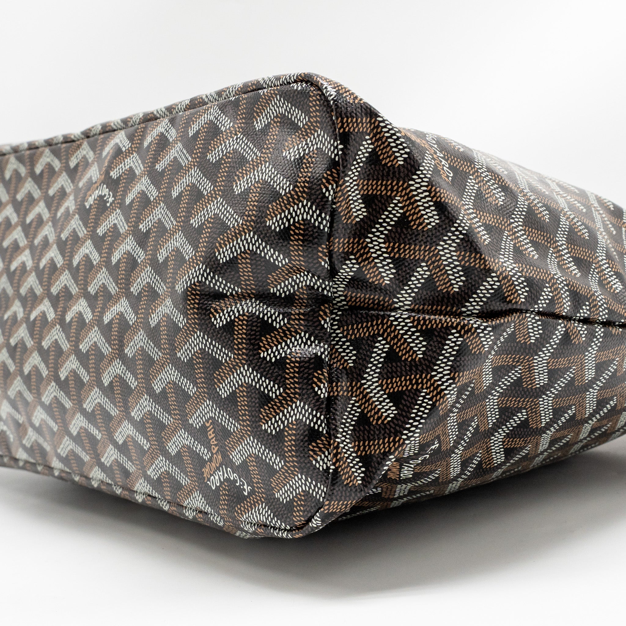 GOYARD BOHEME PM HOBO BAG GOYARDINE CANVAS/CALFSKIN BLACK/NATUREL SHW
