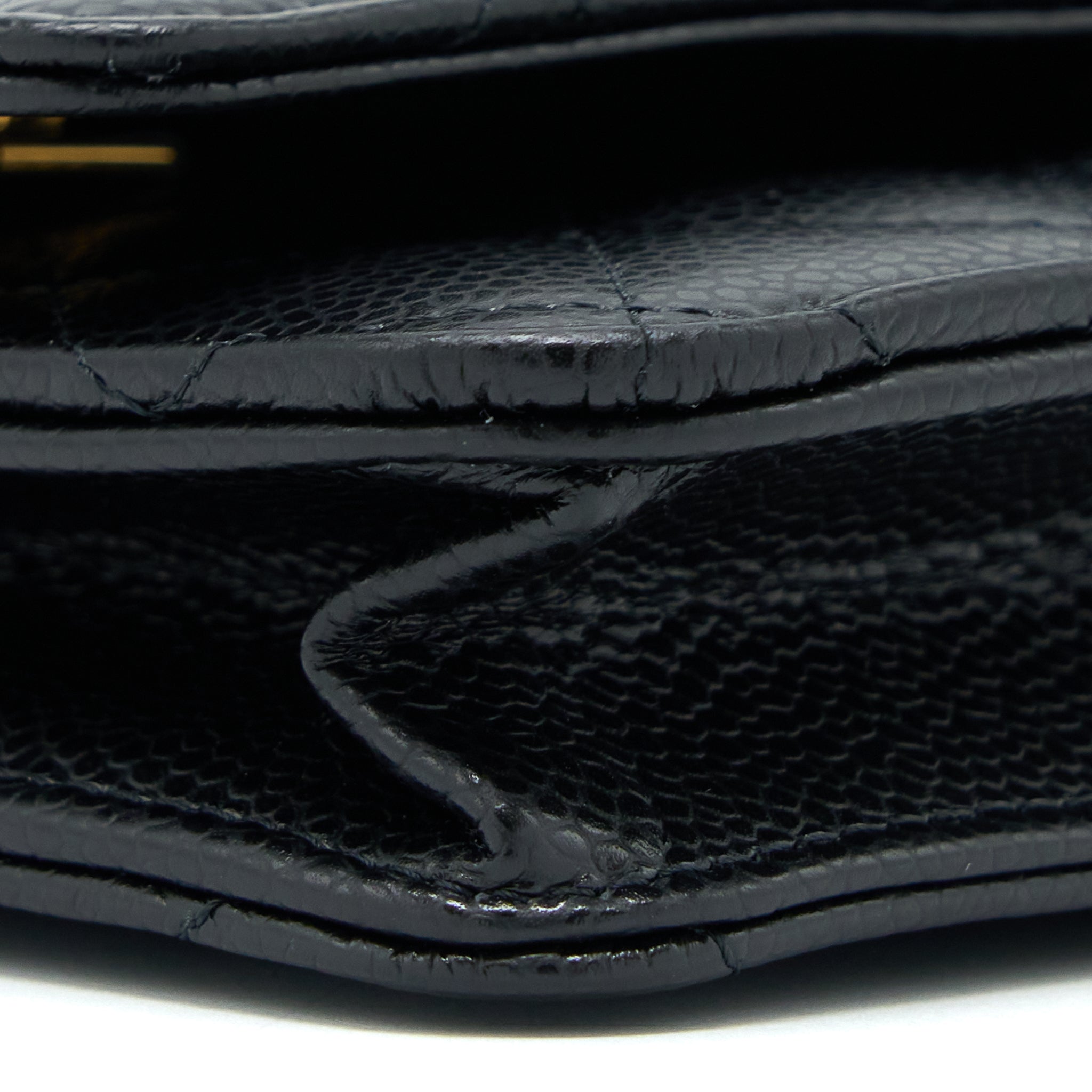 CHANEL CLASSIC WALLET ON CHAIN CAVIAR BLACK GHW (MICROCHIP)