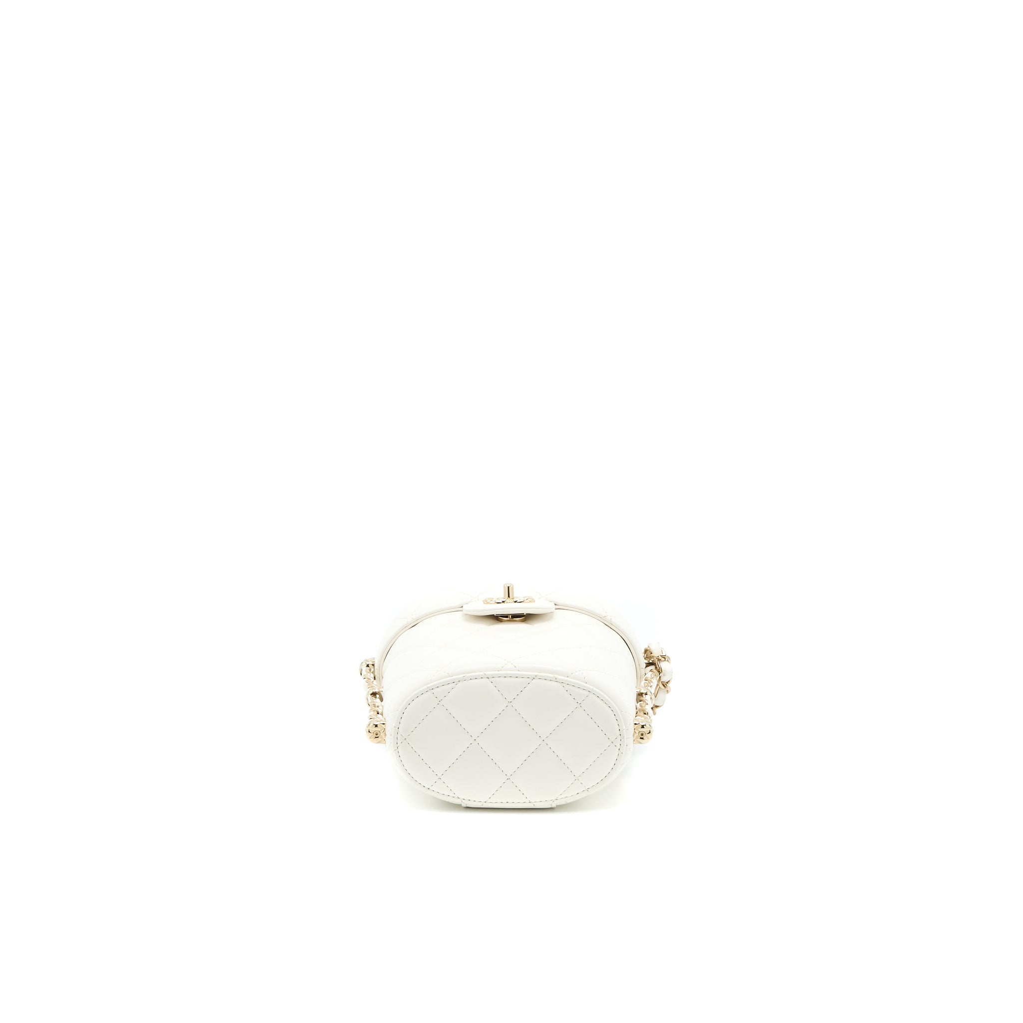 CHANEL SMALL VANITY CASE LAMBSKIN WHITE LGHW (MICROCHIP)