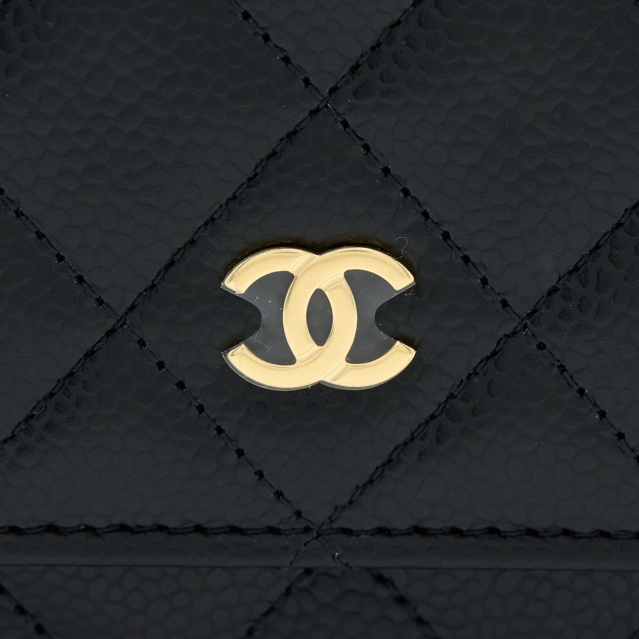 CHANEL CLASSIC WALLET ON CHAIN CAVIAR BLACK GHW (MICROCHIP)