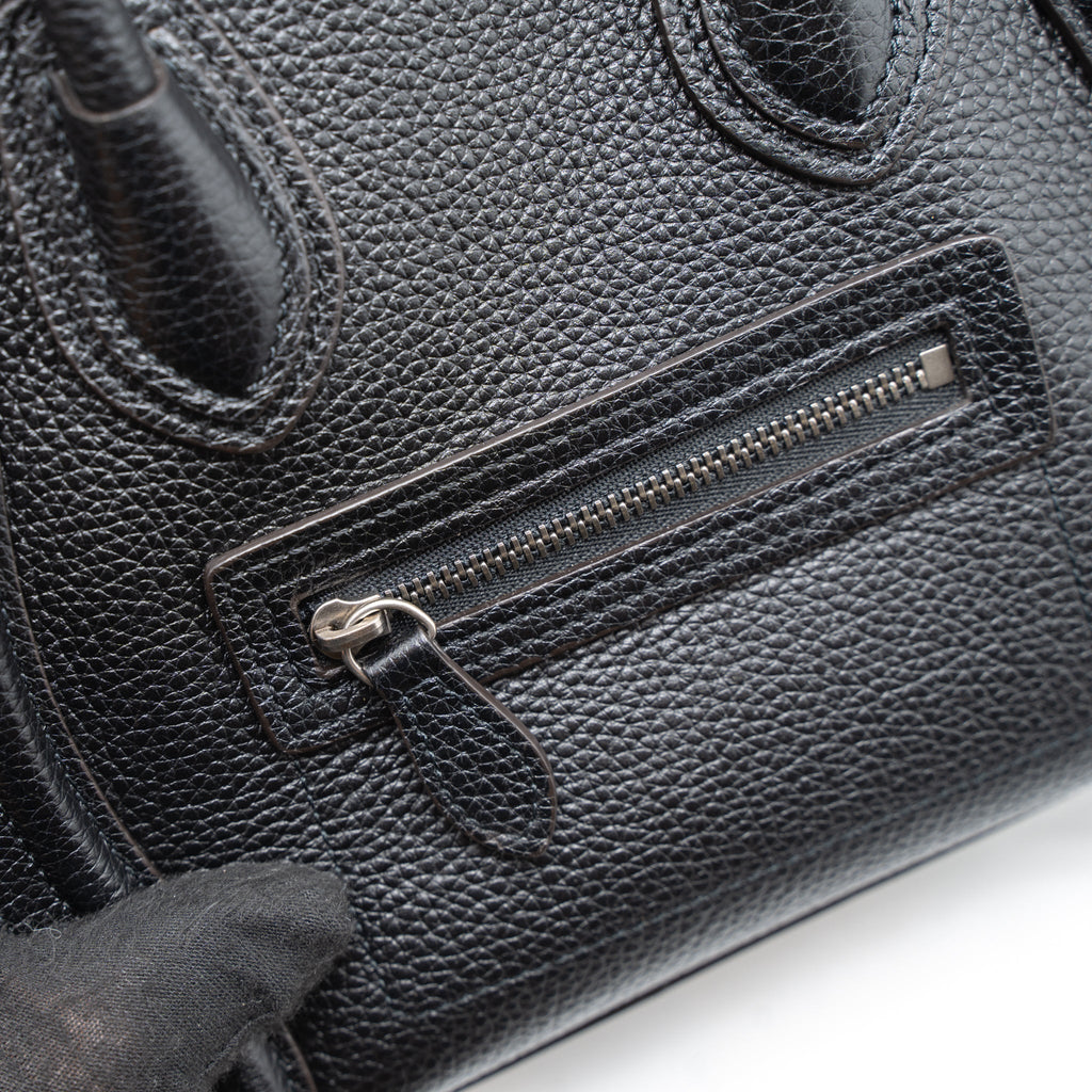 CELINE NANO LUGGAGE BAG CALFSKIN BLACK SHW