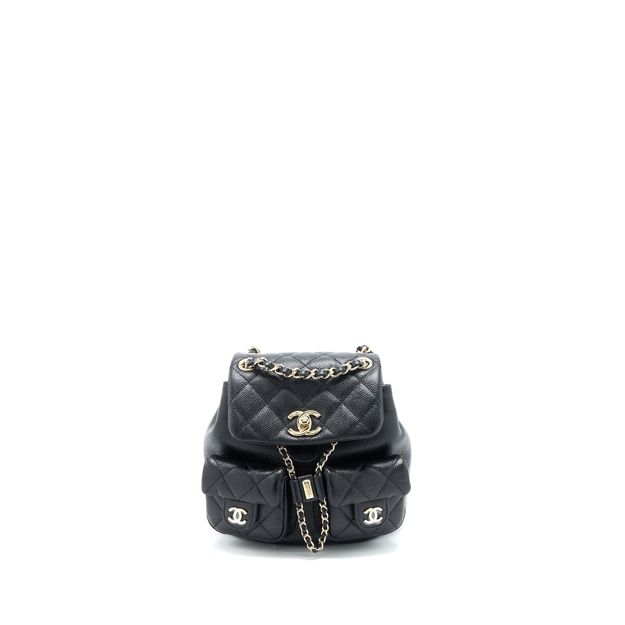 CHANEL 23P MINI TRIPLE PACK BACKPACK CAVIAR BLACK LGHW (MICROCHIP)