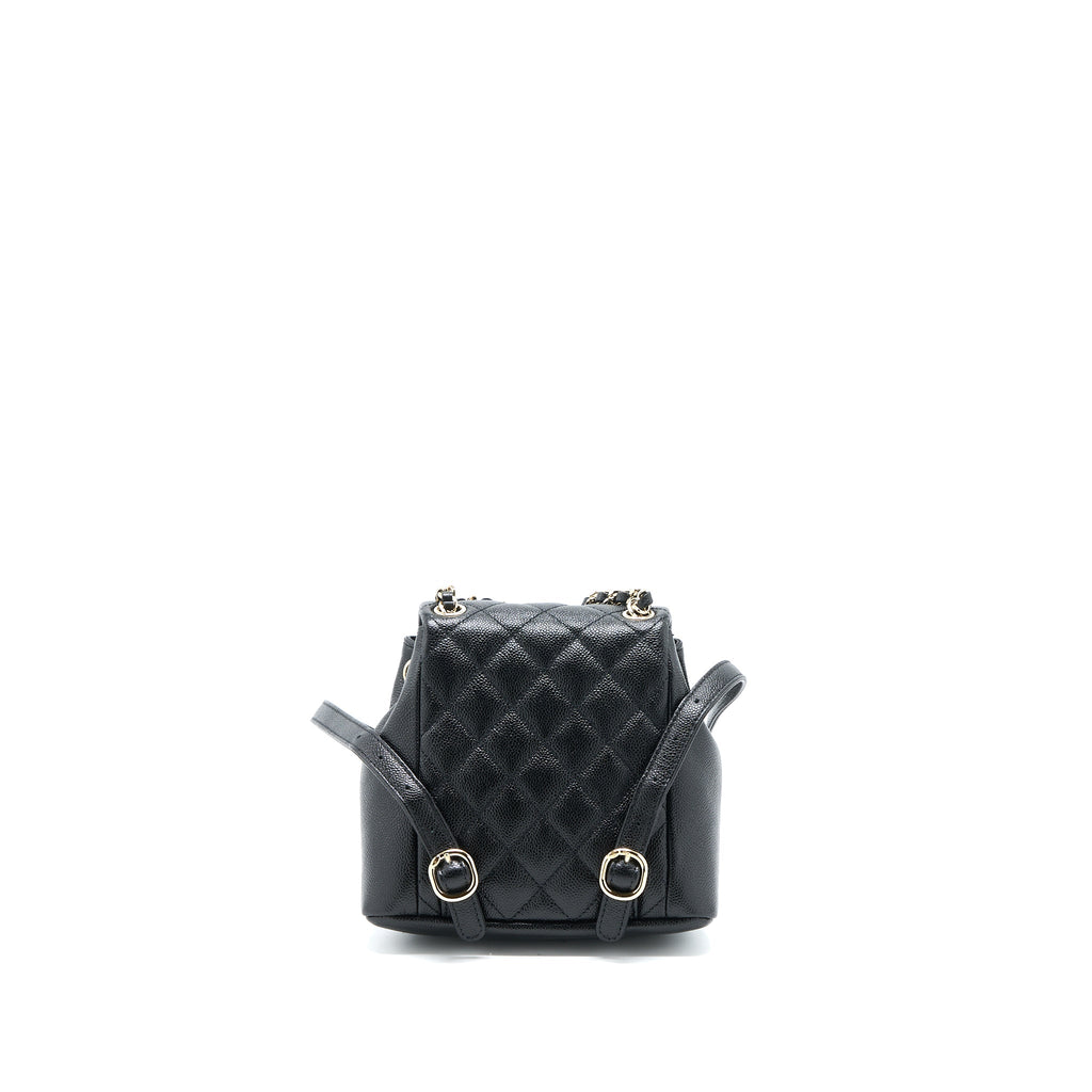 CHANEL 23P MINI TRIPLE PACK BACKPACK CAVIAR BLACK LGHW (MICROCHIP)
