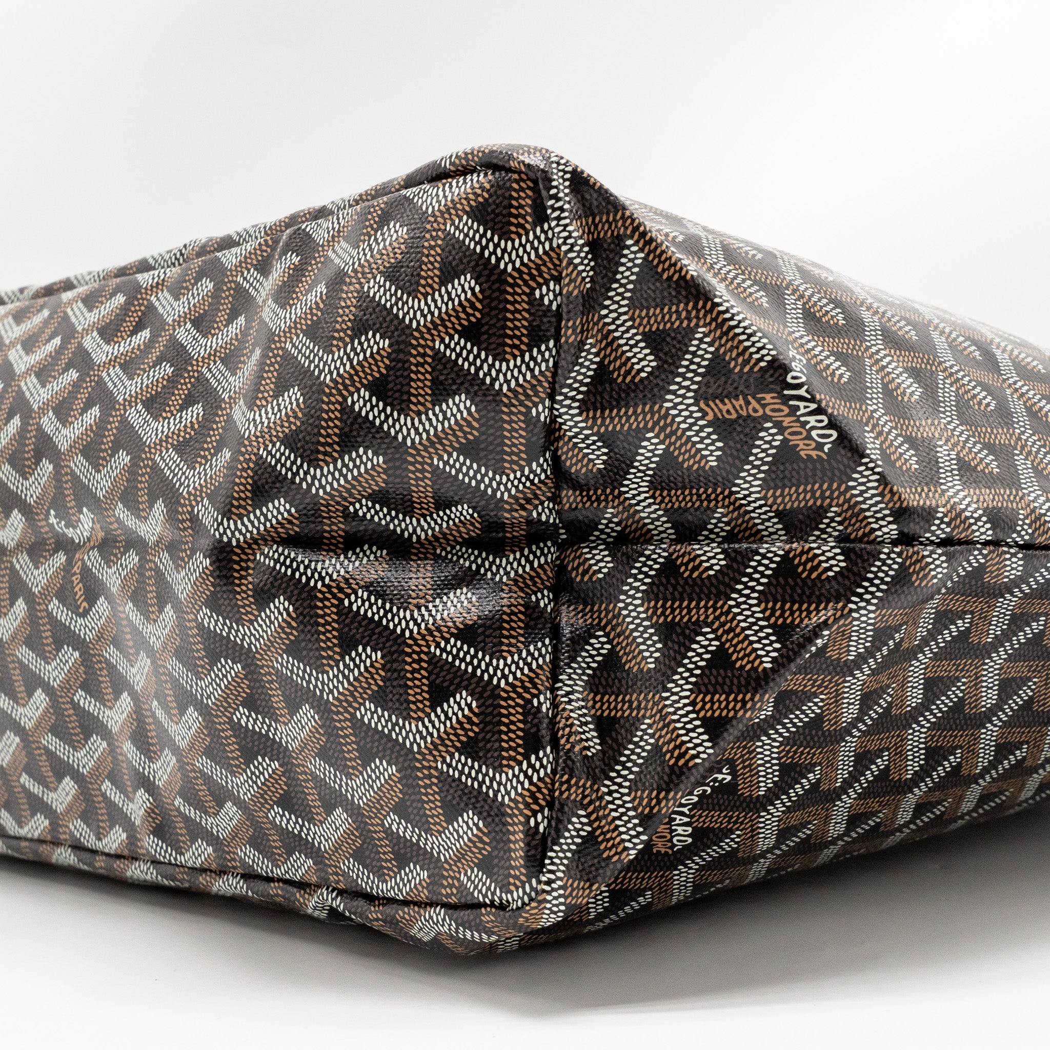 GOYARD SAINT LOUIS PM TOTE GOYARDINE CANVAS/CALFSKIN BLACK SHW