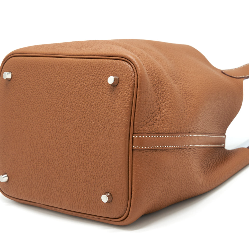HERMES PICOTIN 22 LOCK BAG CLEMENCE GOLD / BLUE BRUME SHW