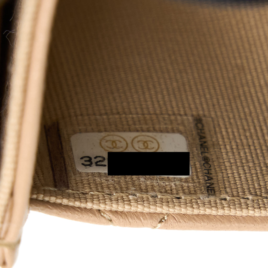 CHANEL CLASSIC FLAP CARD HOLDER LAMBSKIN BEIGE LGHW